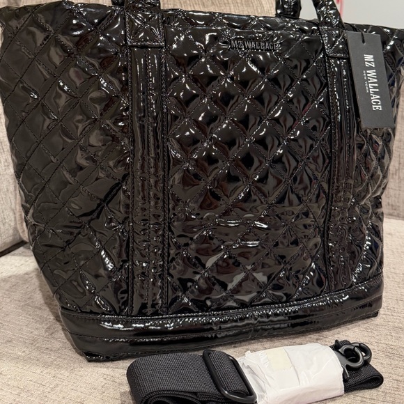 ⭐️ MZ Wallace Medium Empire Tote Bag Quilted In Black Liquor NEW ⭐️RARE - Picture 14 of 16